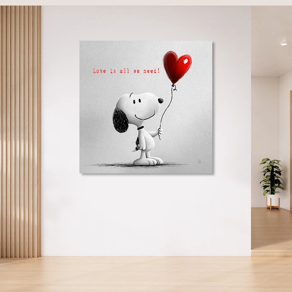 Snoopy Love Wandbild