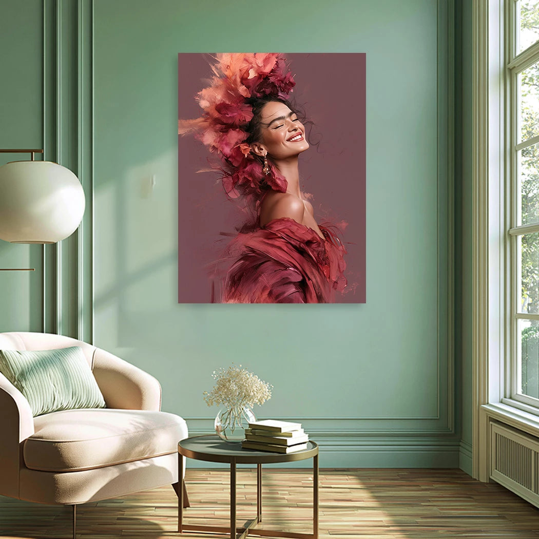 Frida Kahlo Blütenlächeln Wandbild