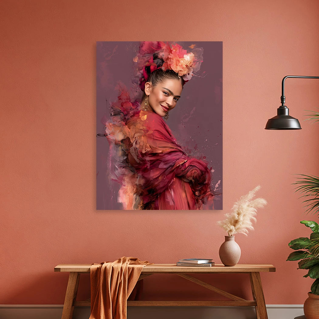 Frida Kahlo Blütenlächeln Wandbild