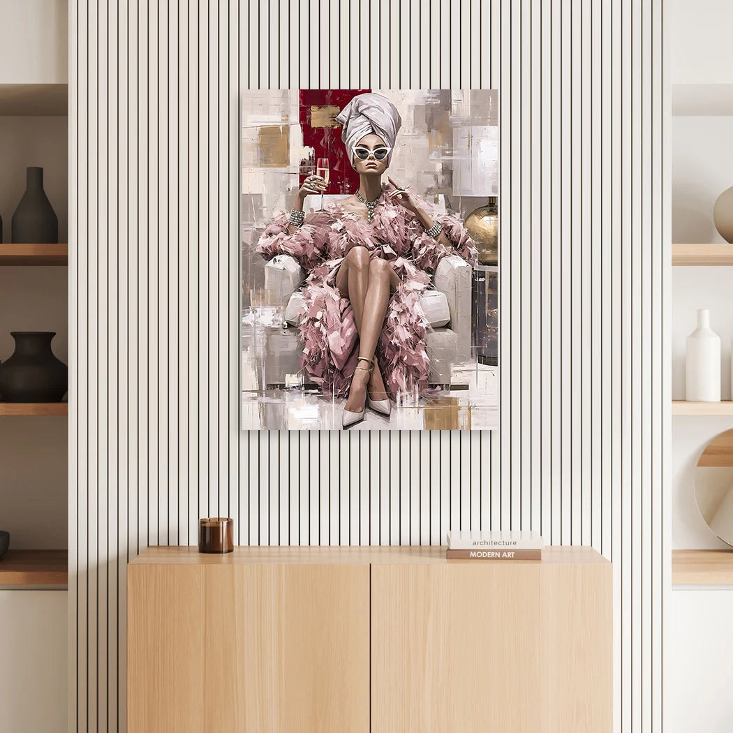 Champagner Diva Wandbild