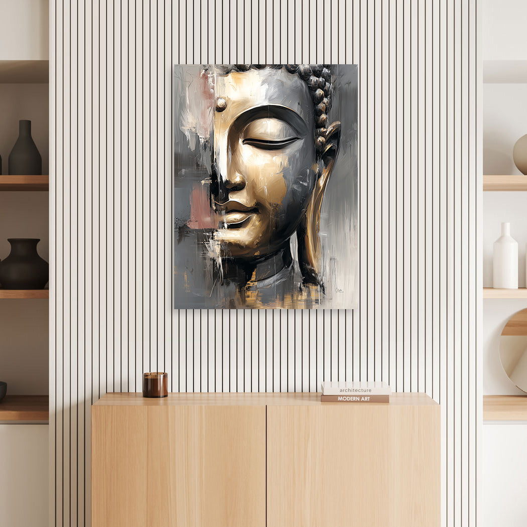 Buddha Gold Silence Wandbild