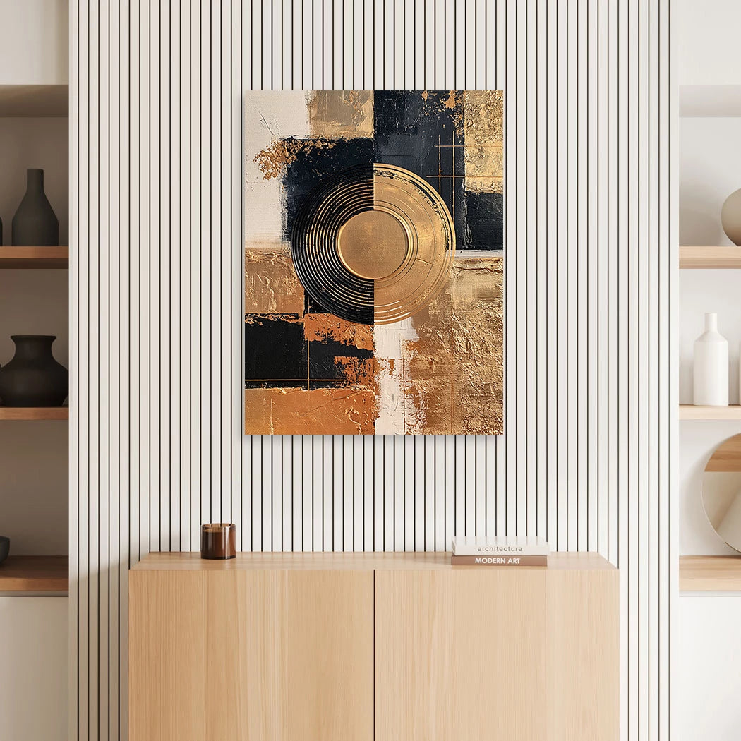 Abstraktes Kreisrelief Wandbild