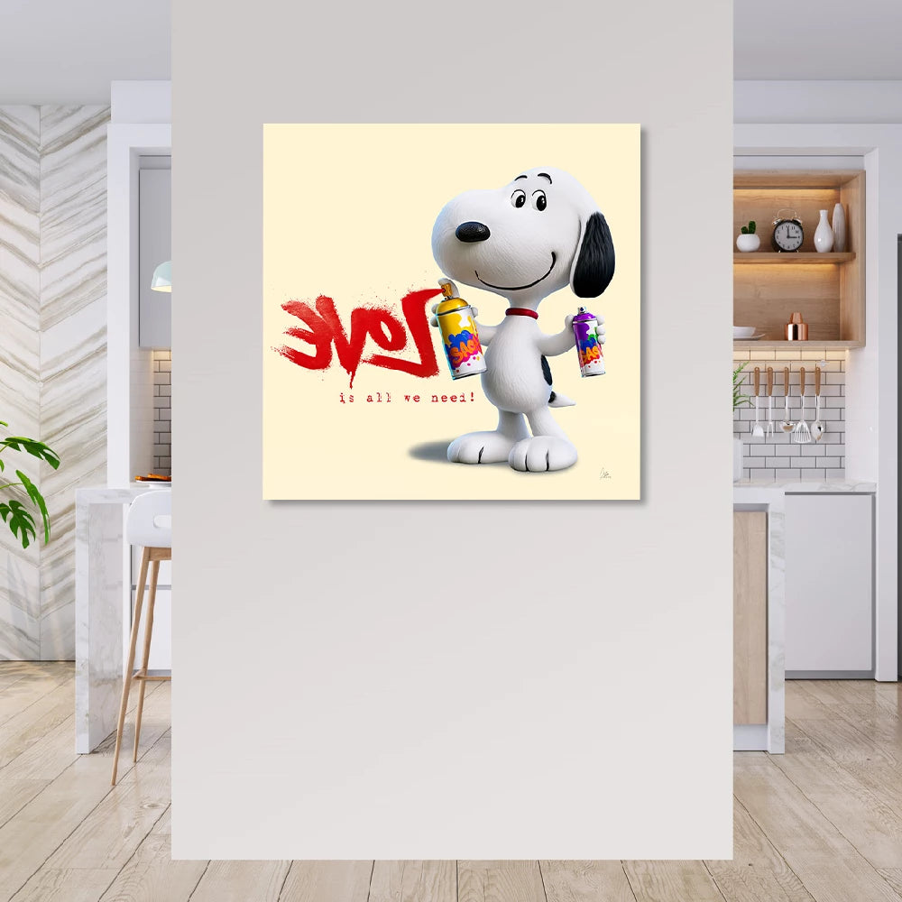Snoopy Love Graffiti Wandbild