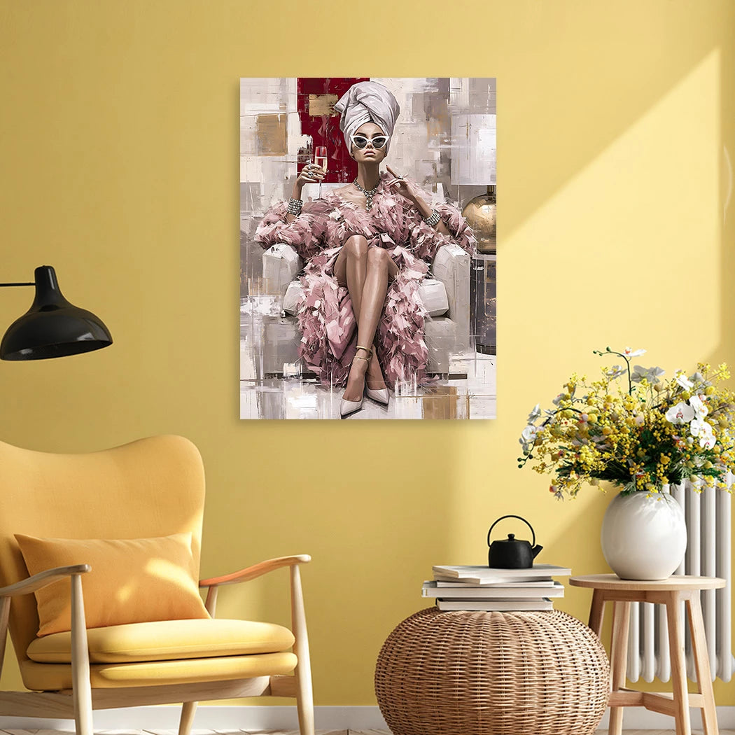 Champagner Diva Wandbild