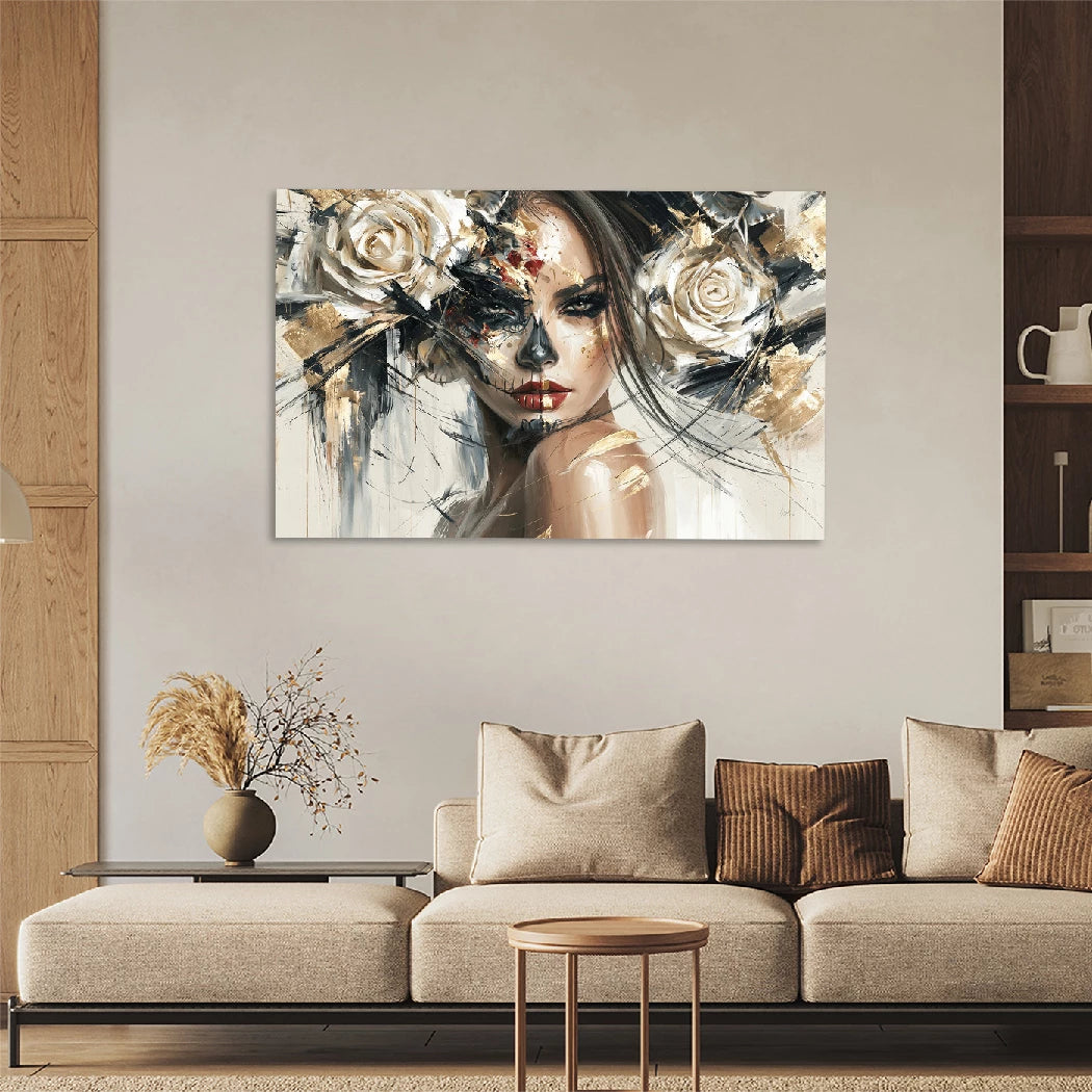La Catrina Rosengold Wandbild