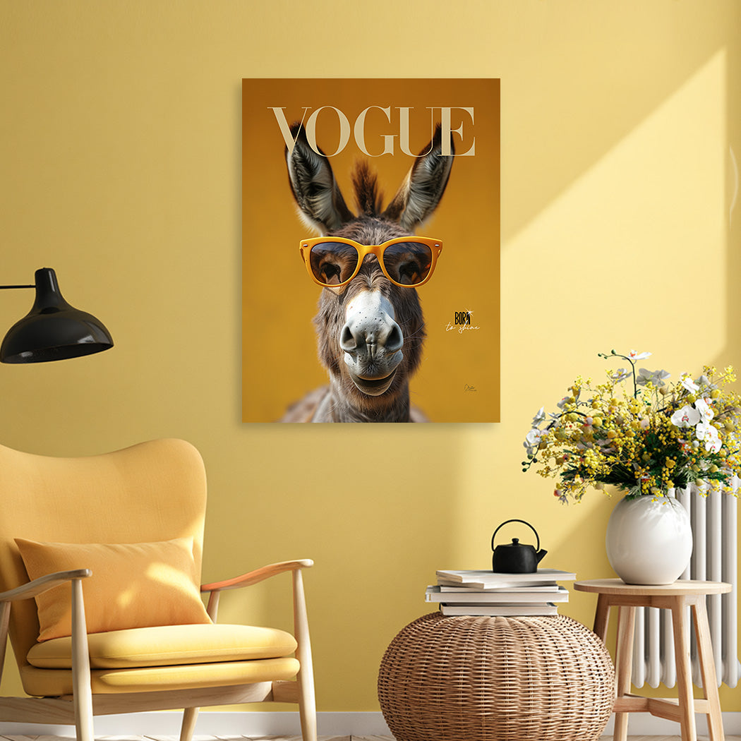 Esel Born to Shine Wandbild