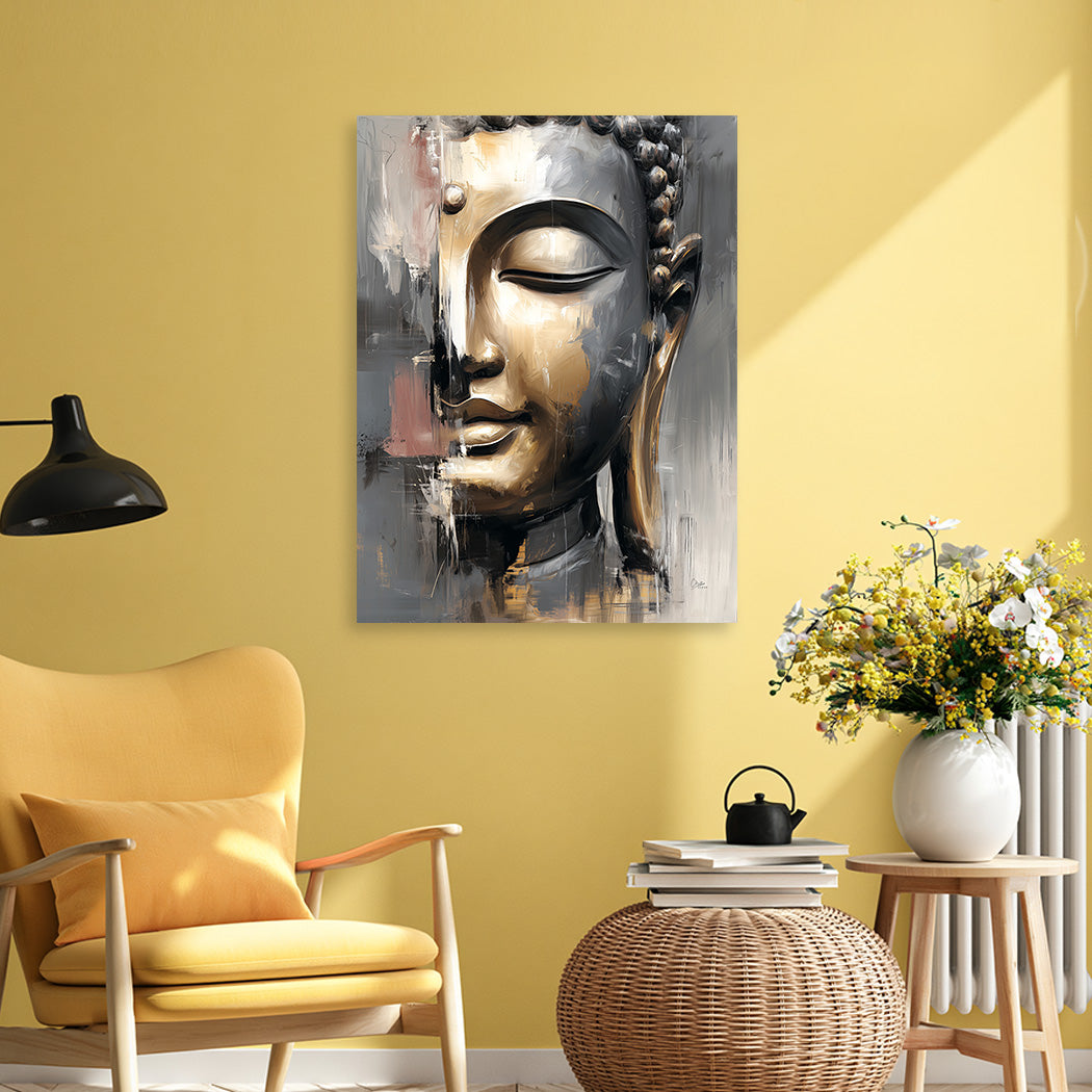 Buddha Gold Silence Wandbild