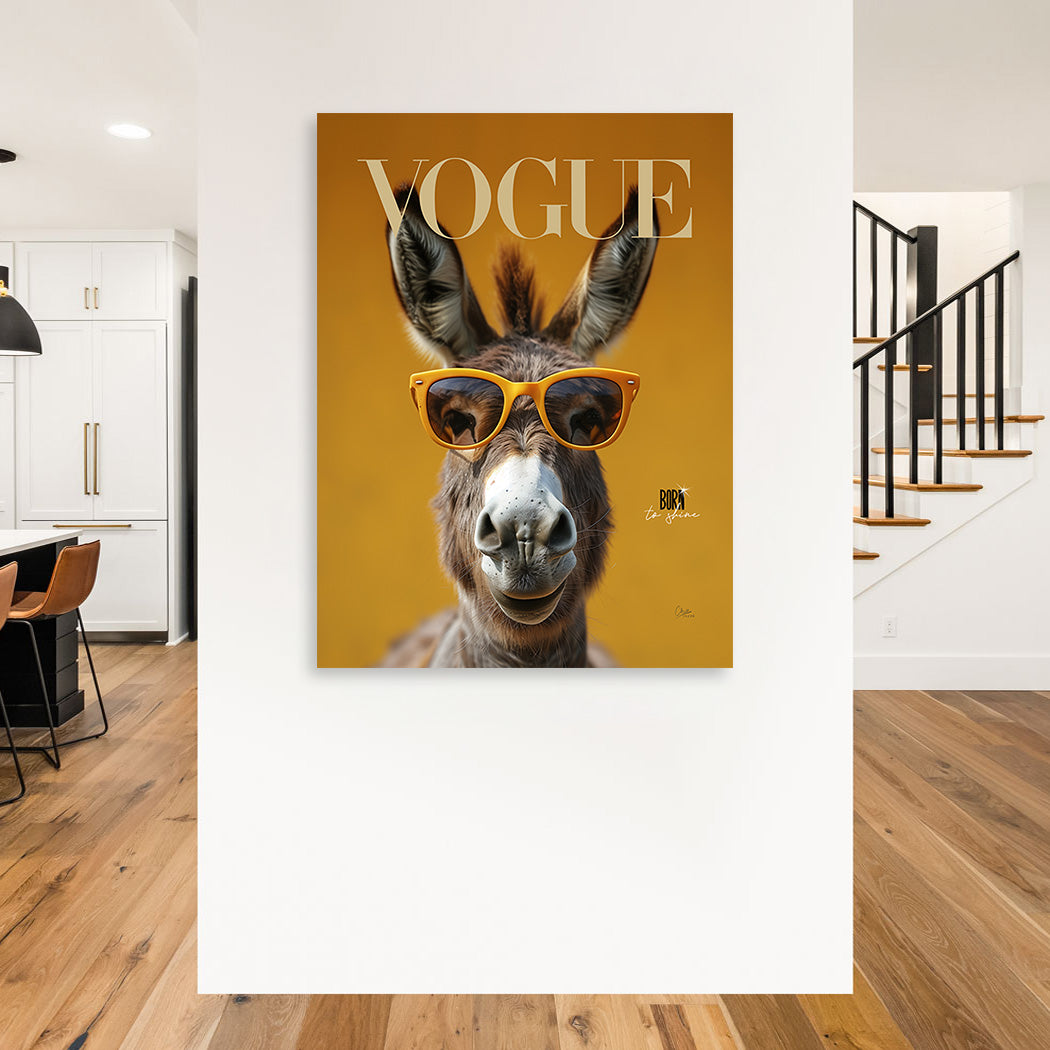 Esel Born to Shine Wandbild