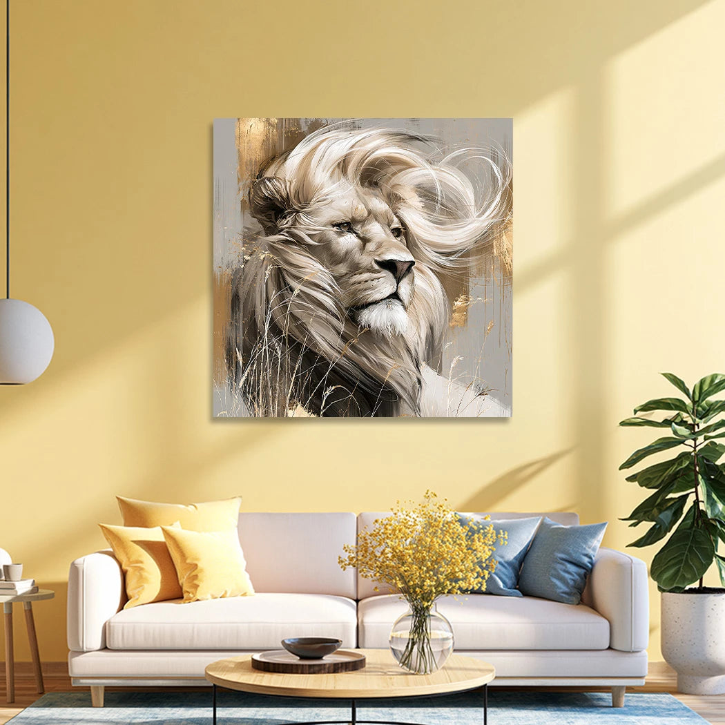 Weißer Löwe Wandbild
