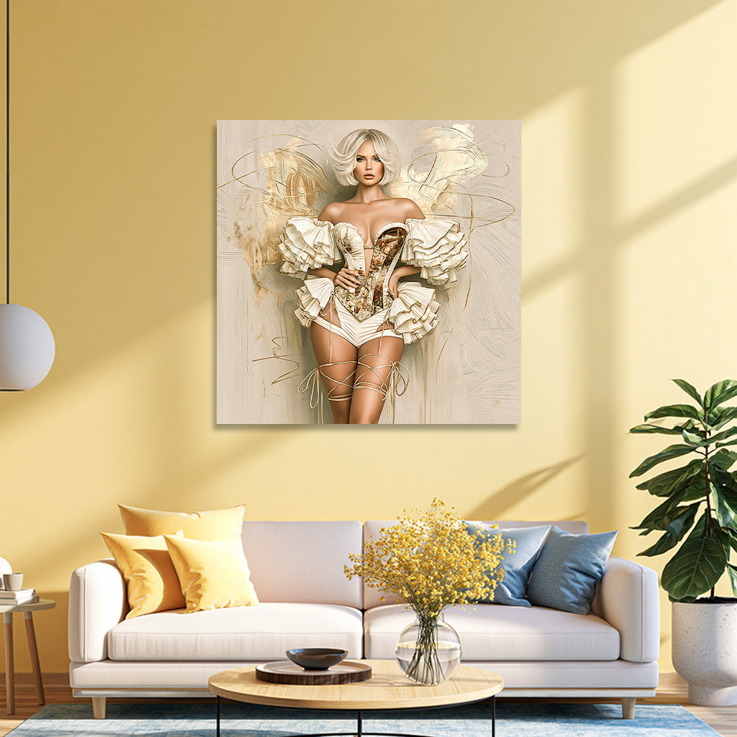 Golden Couture Muse Wandbild