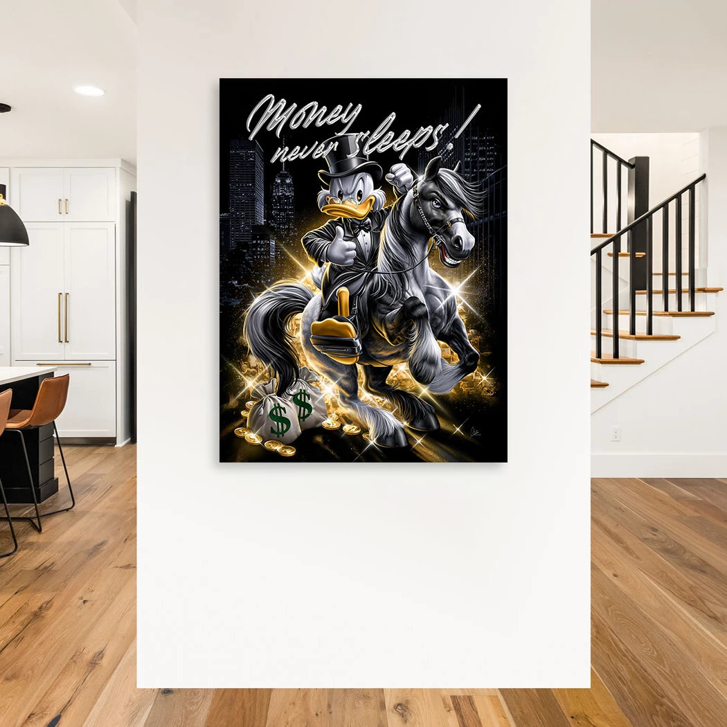 Dagobert Duck Money Ride Wandbild