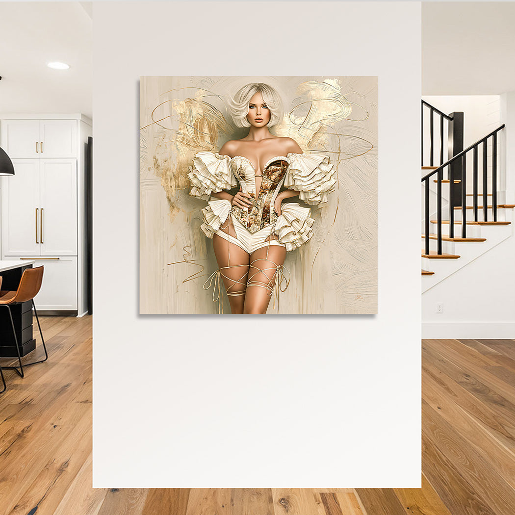 Golden Couture Muse Wandbild