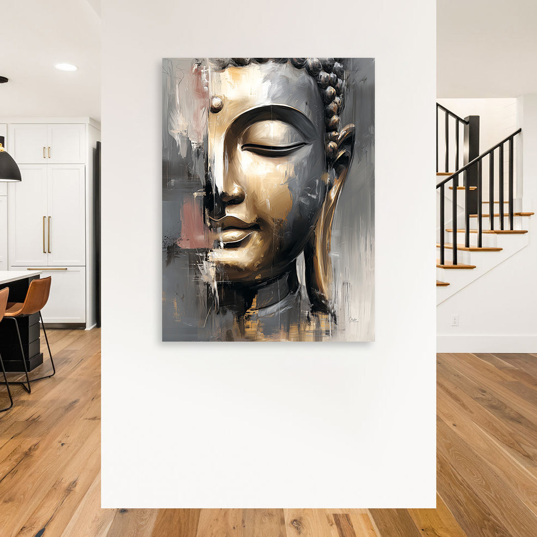 Buddha Gold Silence Wandbild