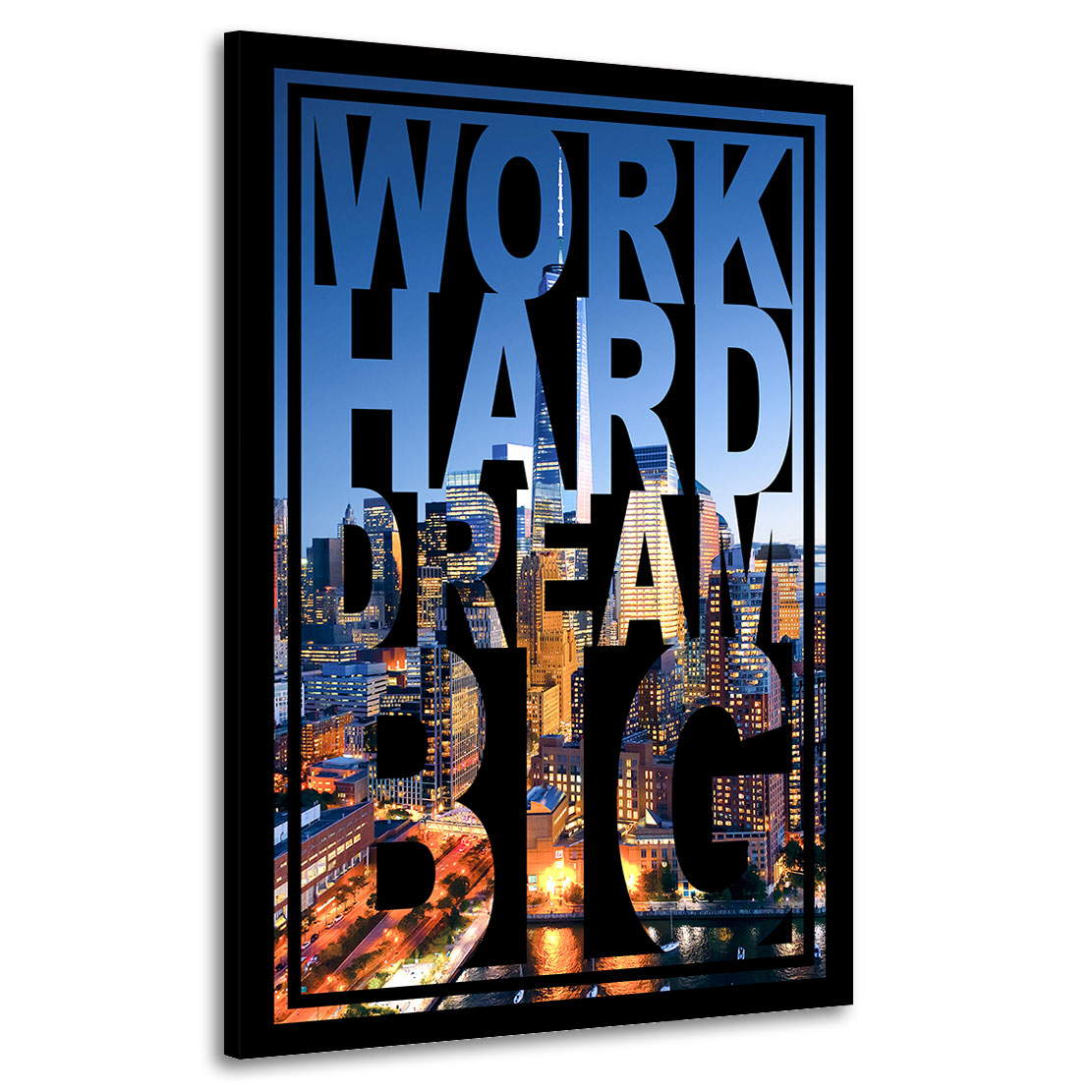 Wandbild Leinwandbild Work Hard Sunset Motivationsbild