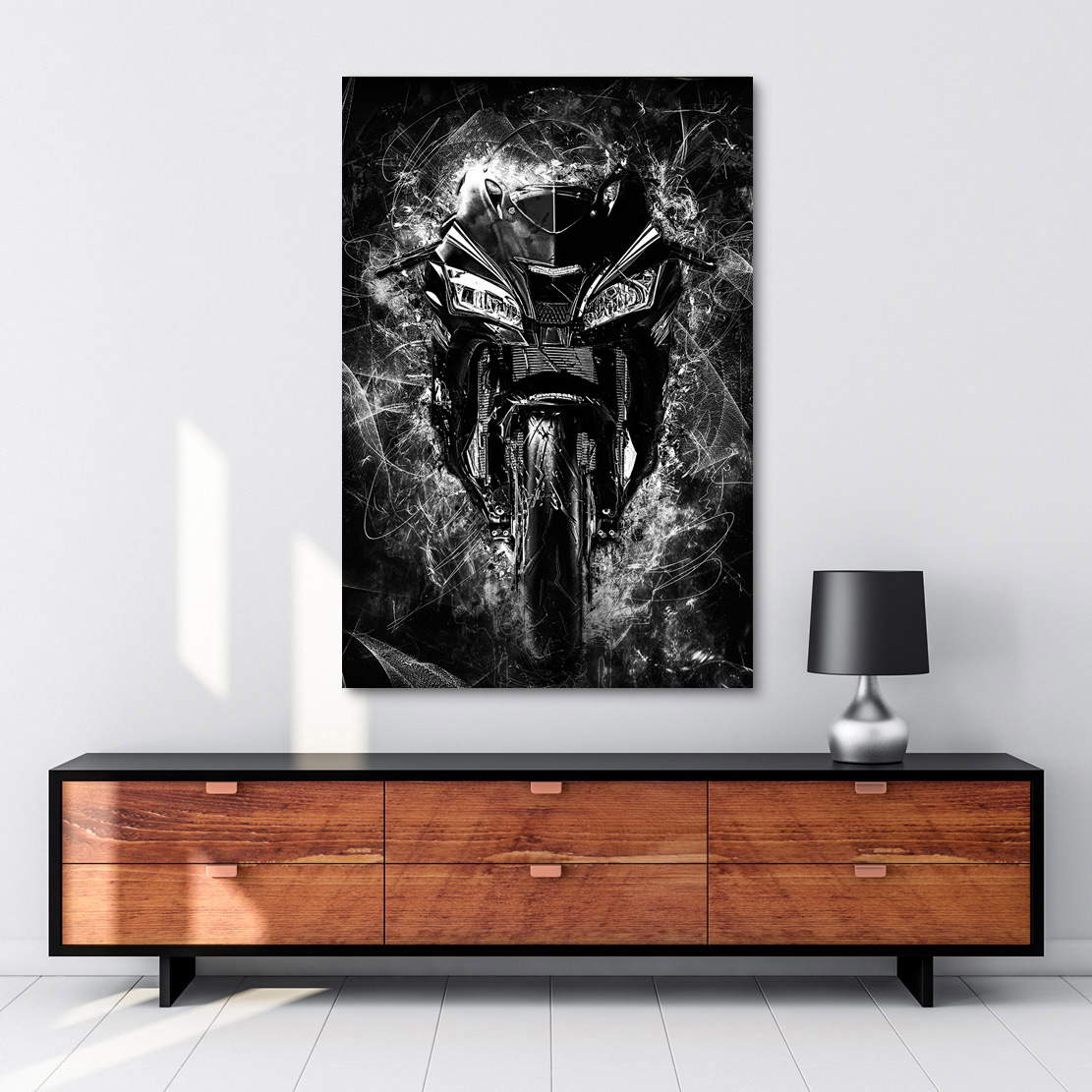 Wandbild Kawasaki ZX10 Black Style