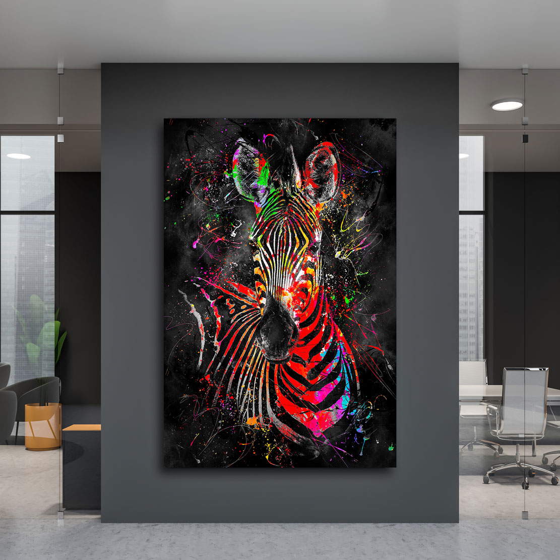 Wandbild Leinwandbild Zebra Color Abstrakt