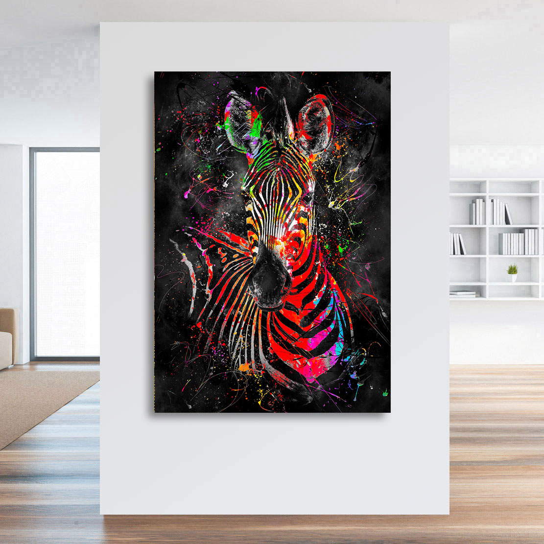 Wandbild Leinwandbild Zebra Color Abstrakt