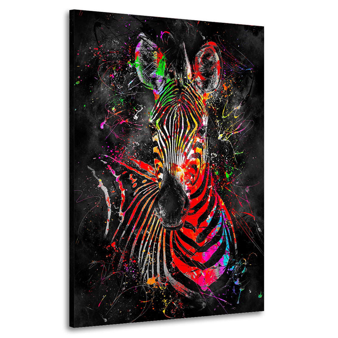 Wandbild Leinwandbild Zebra Color Abstrakt