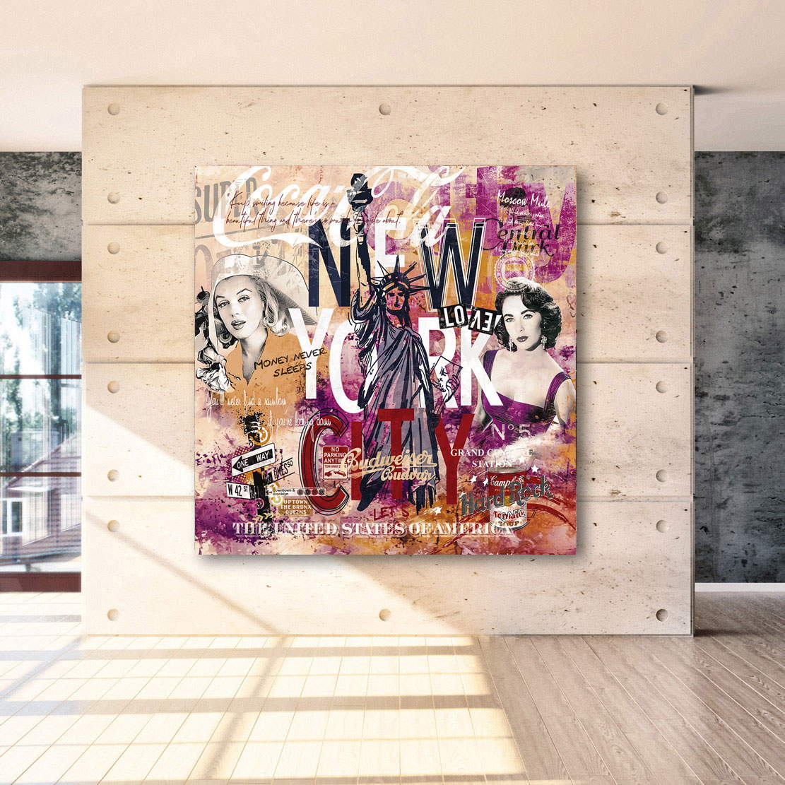 Wandbild Leinwandbild New York City Liz & Marilyn Retro