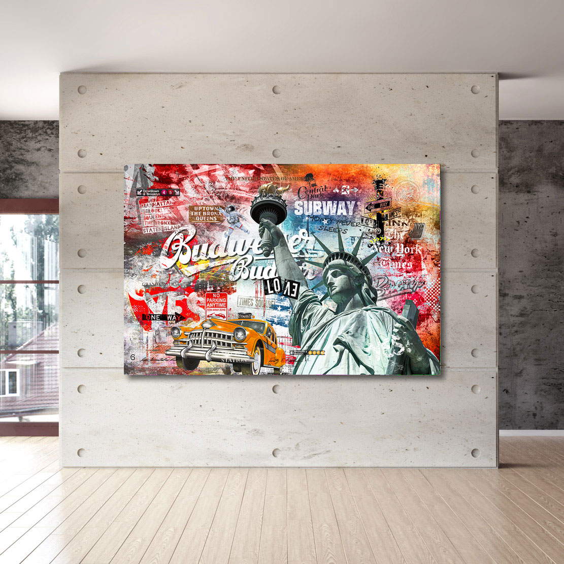 Wandbild Leinwandbild New York Budweiser