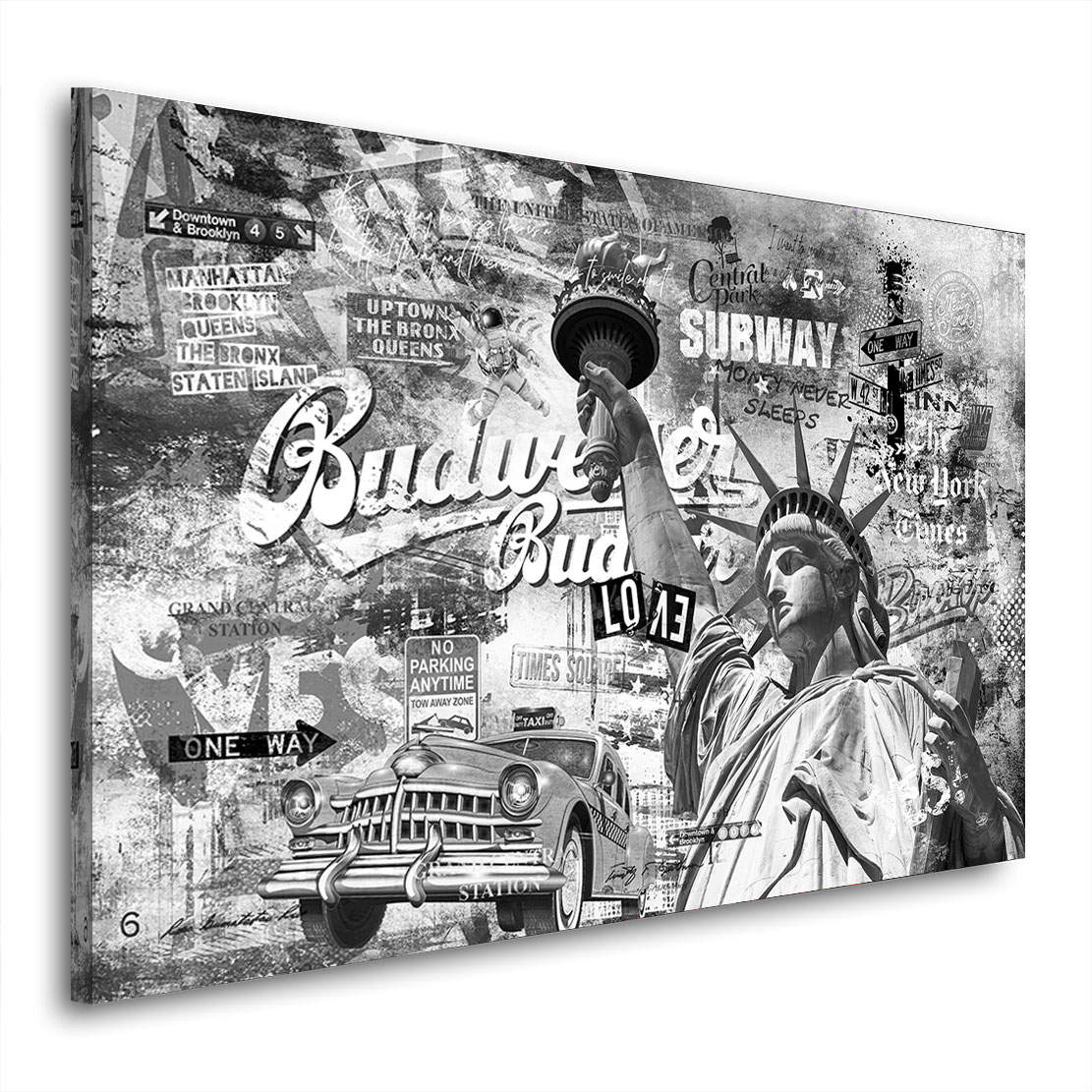 Wandbild Leinwandbild New York Budweiser Black and White