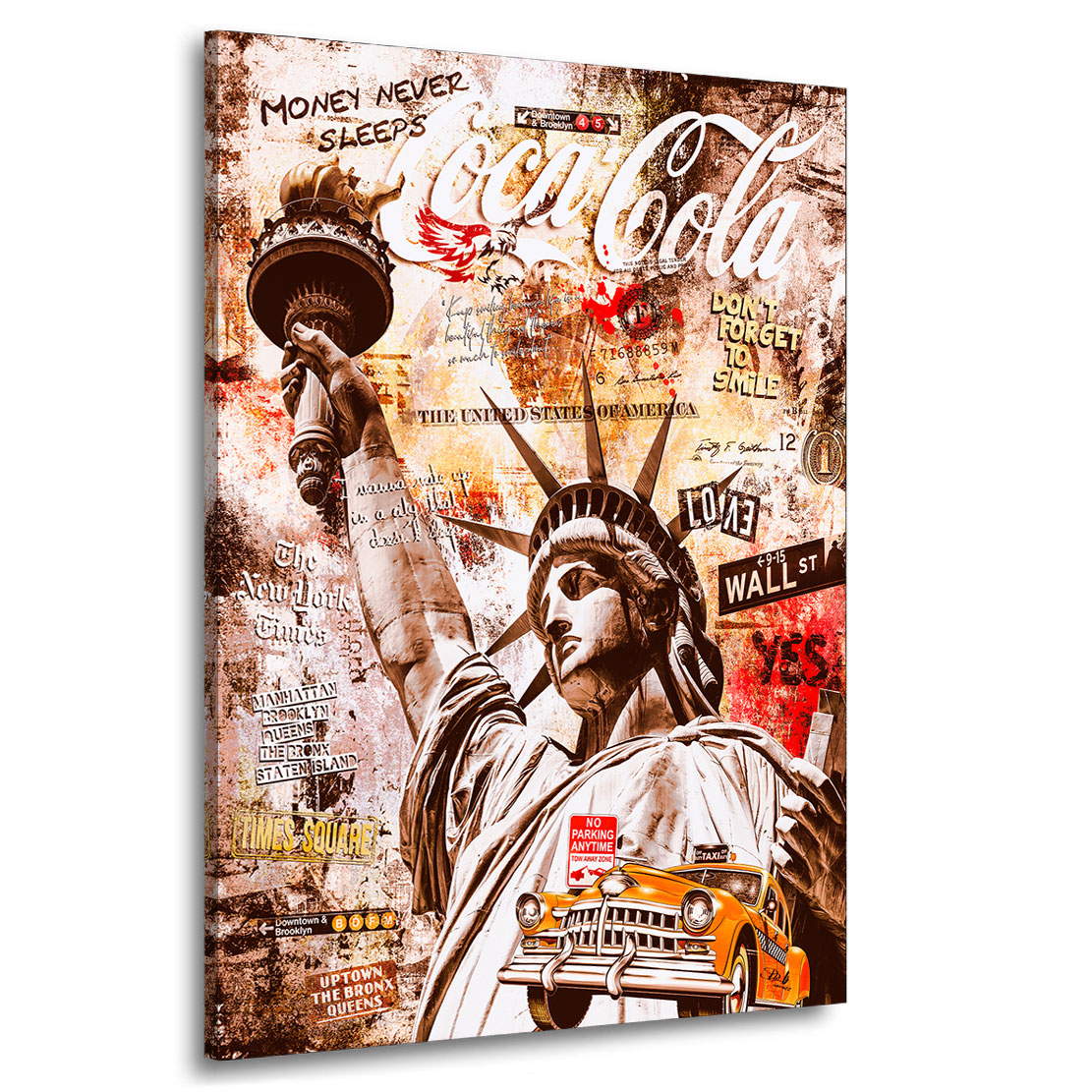 Wandbild Leinwandbild New York Liberty Pop Art Vintage Style