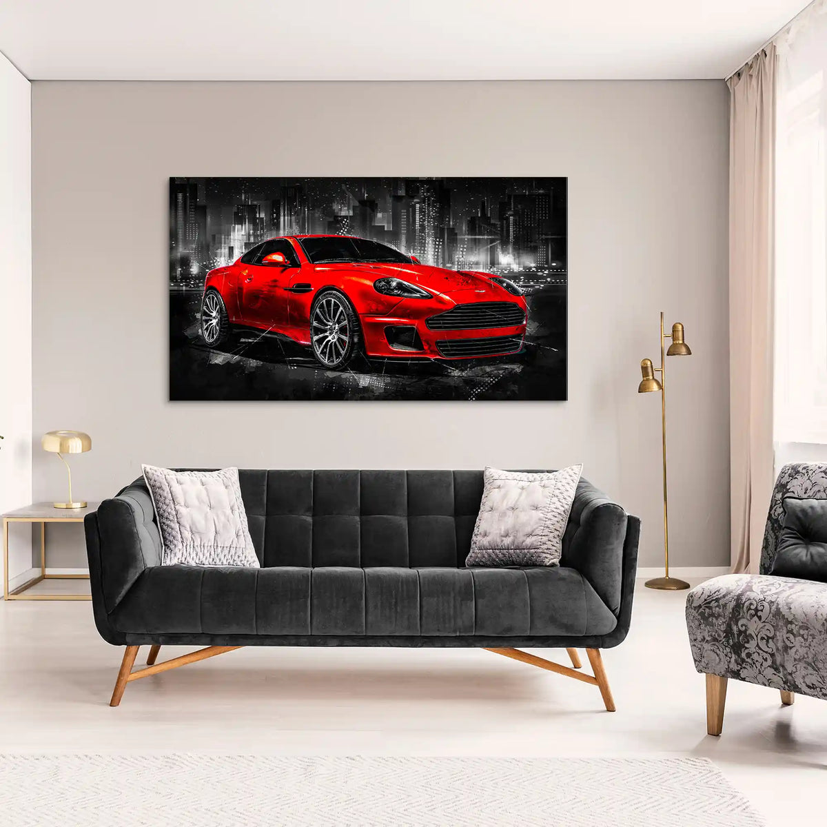 Auto Leinwandbild Aston Martin Red Style