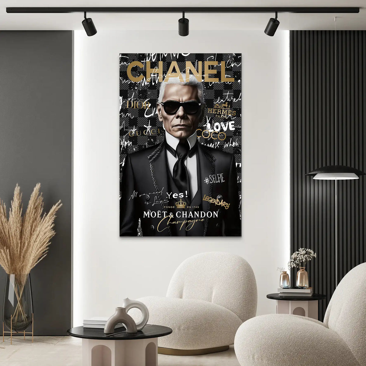 Blattgold Wandbild Pop Art Karl Chanel