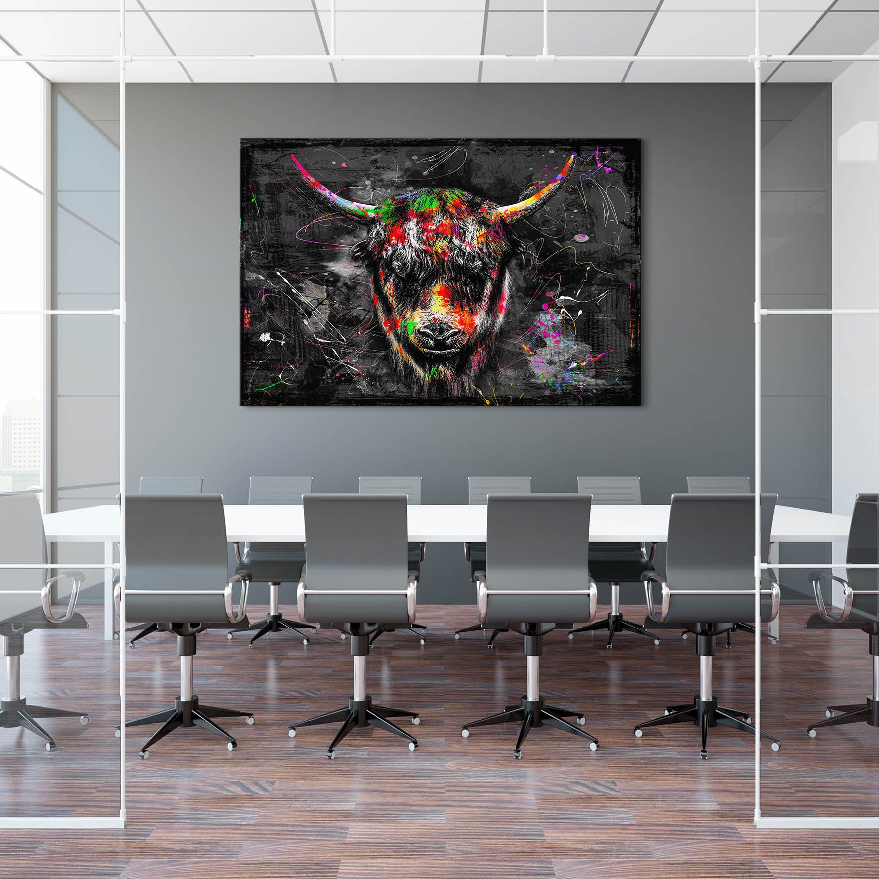 Wandbild Leinwandbild Yak Abstrakt Color
