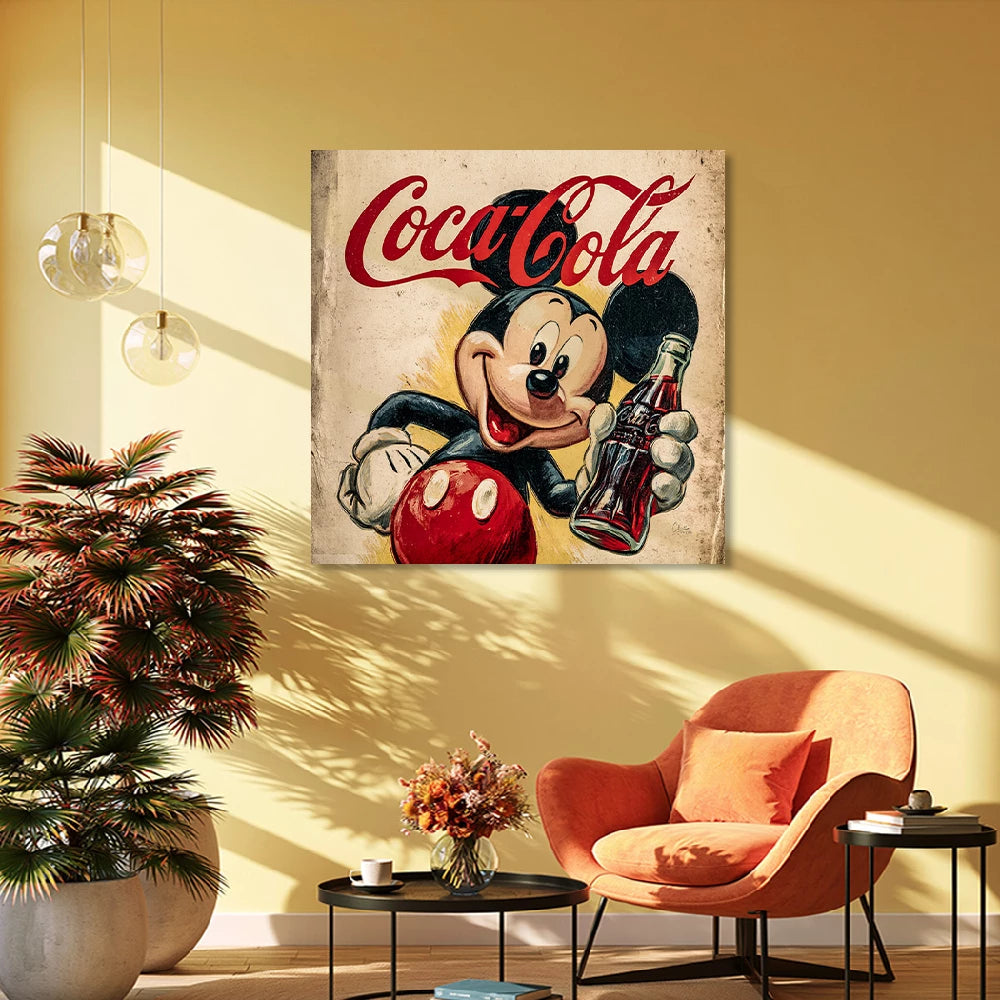 Micky Maus Coke Art Wandbild