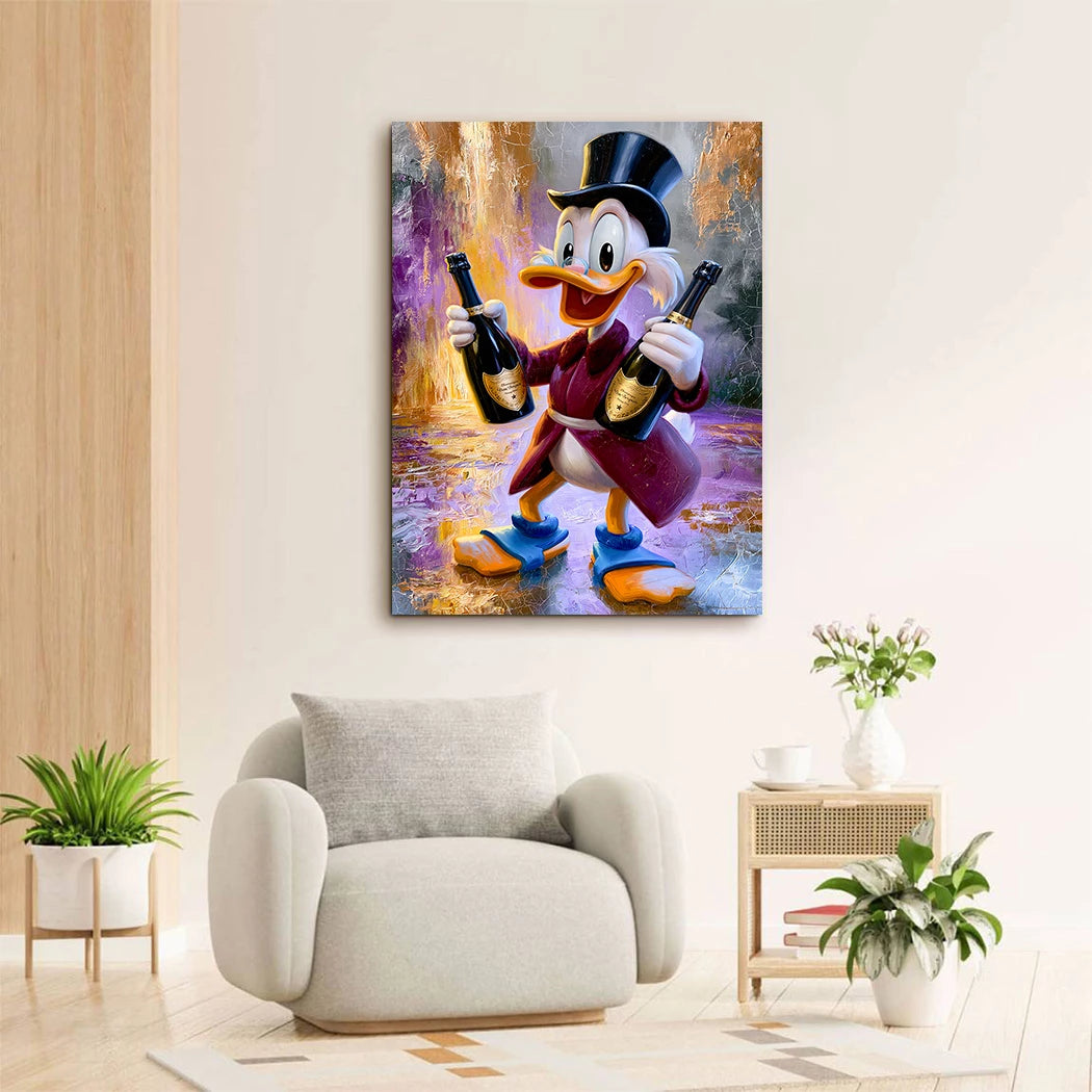 Dagobert Duck Champagnerlaune Wandbild