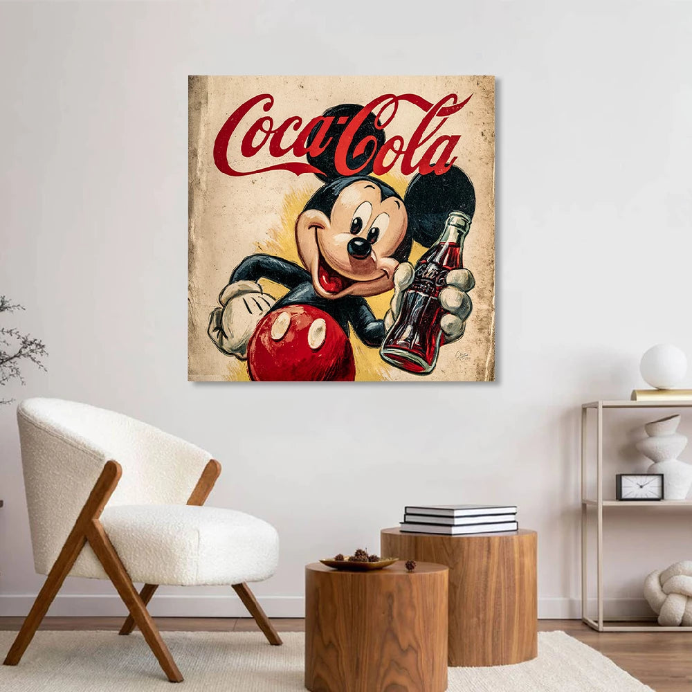Micky Maus Coke Art Wandbild