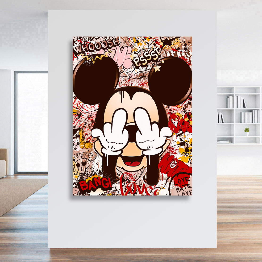 Leinwandbild Bad Mickey Pop Art Vintage Style