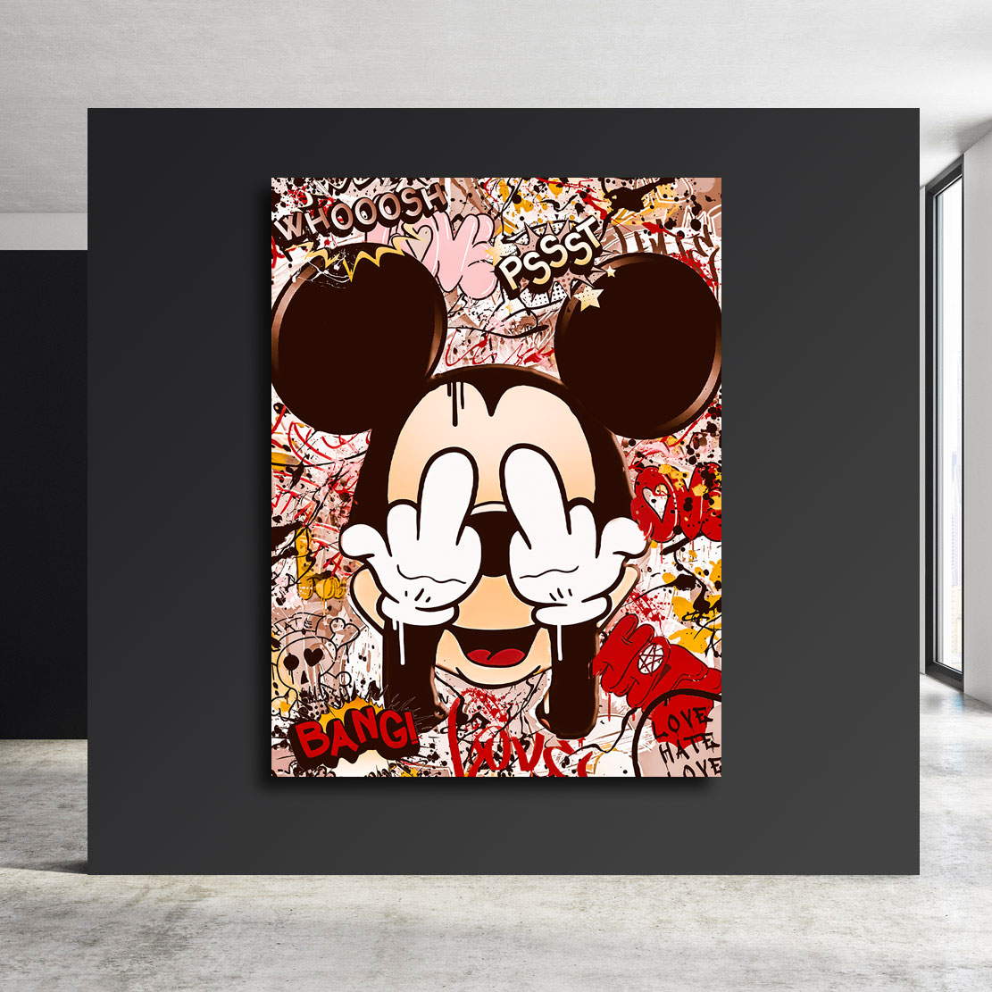 Leinwandbild Bad Mickey Pop Art Vintage Style