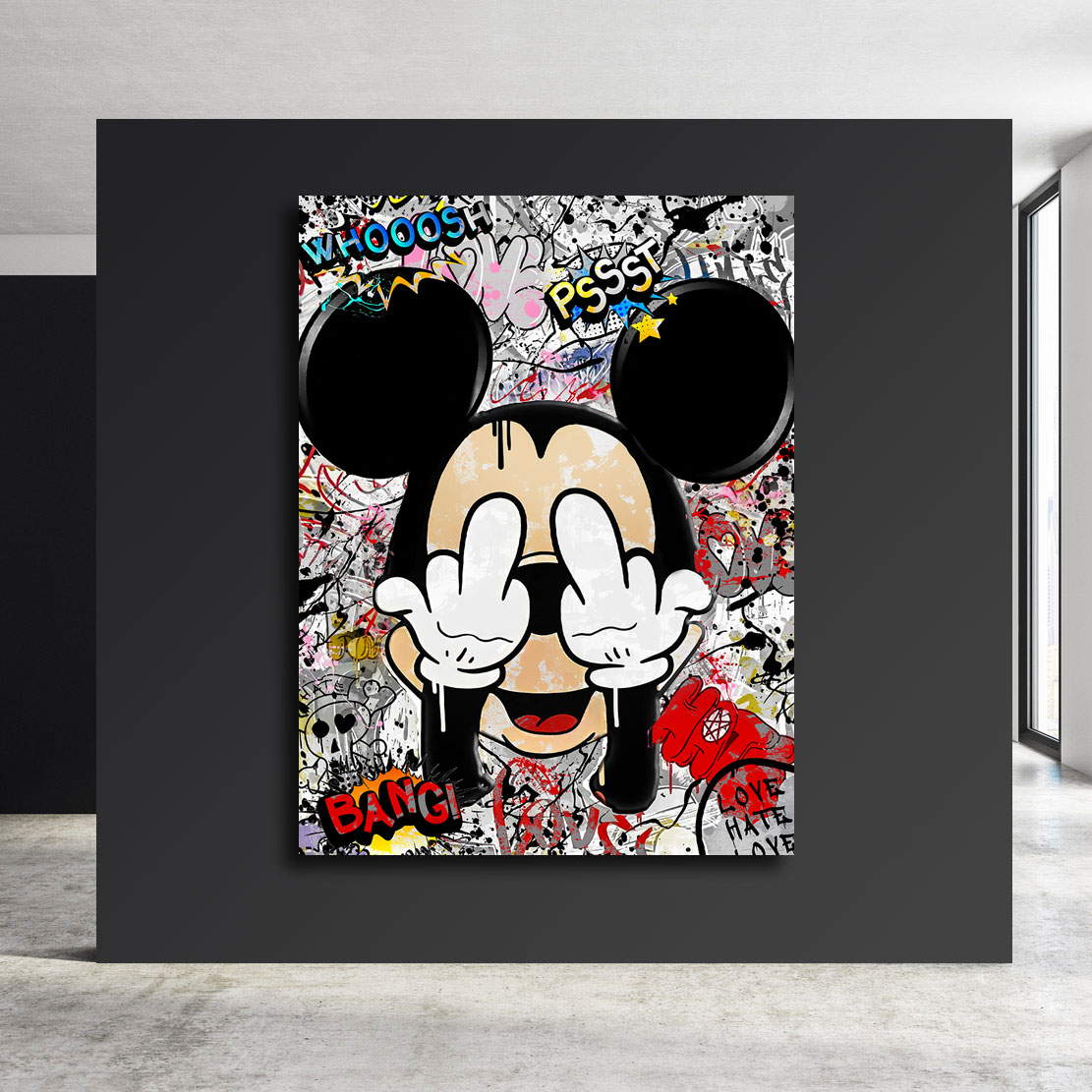 Leinwandbild Bad Micky Maus Modern Pop Art Style