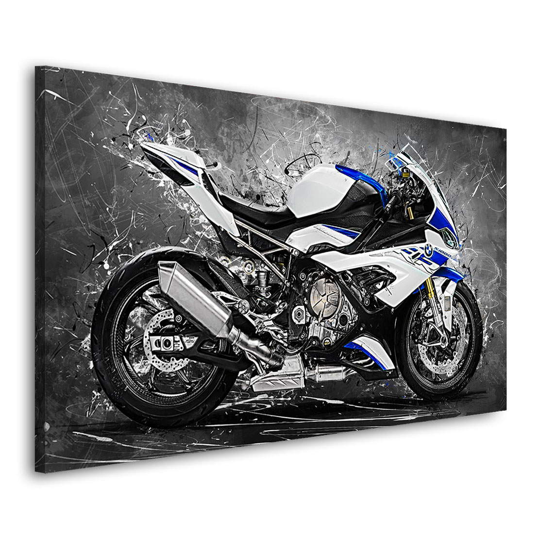 Wandbild Leinwandbild BMW S1000RR 2019 Blue Style