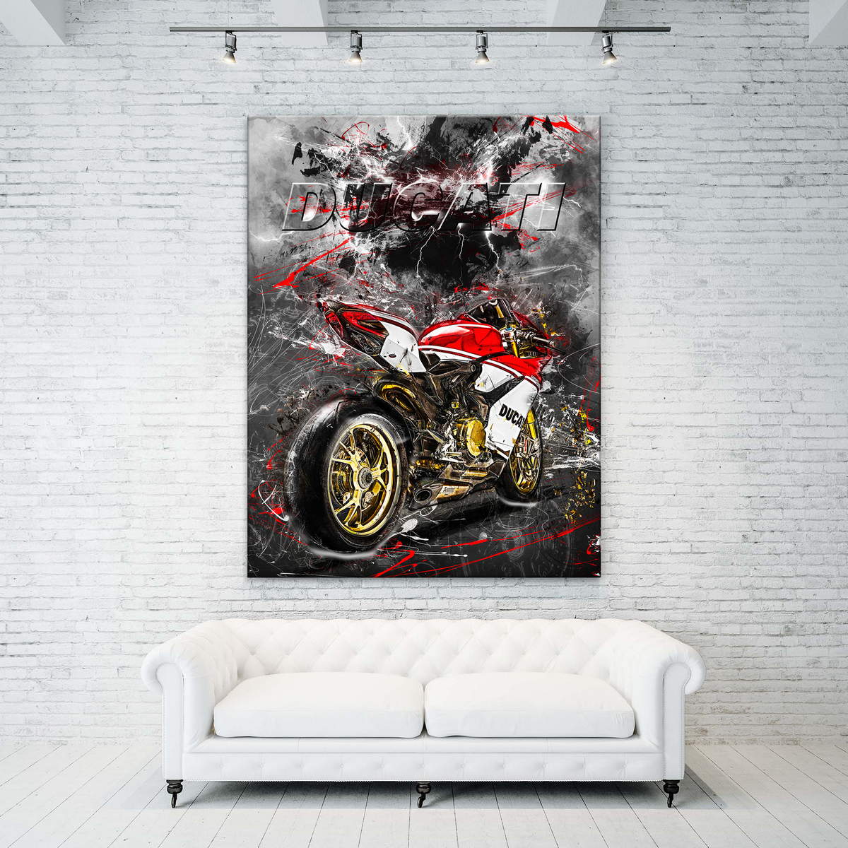Wandbild Leinwandbild Ducati Panigale 1299 Abstrakt Style