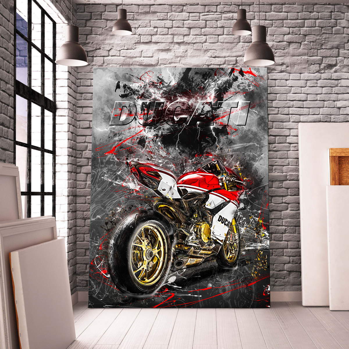 Wandbild Leinwandbild Ducati Panigale 1299 Abstrakt Style