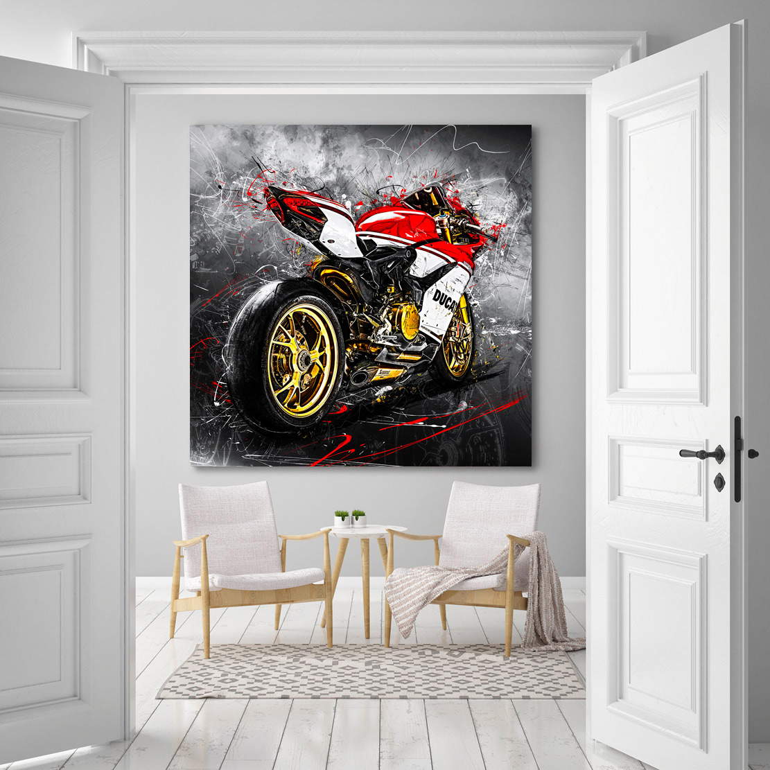 Wandbild Leinwandbild Ducati Panigale 1299 Abstrakt