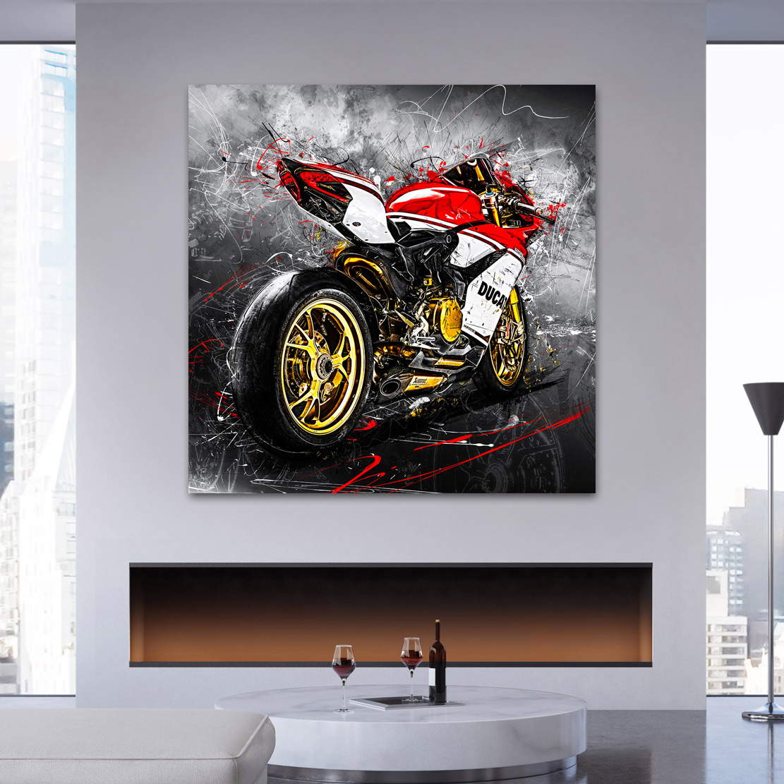 Wandbild Leinwandbild Ducati Panigale 1299 Abstrakt