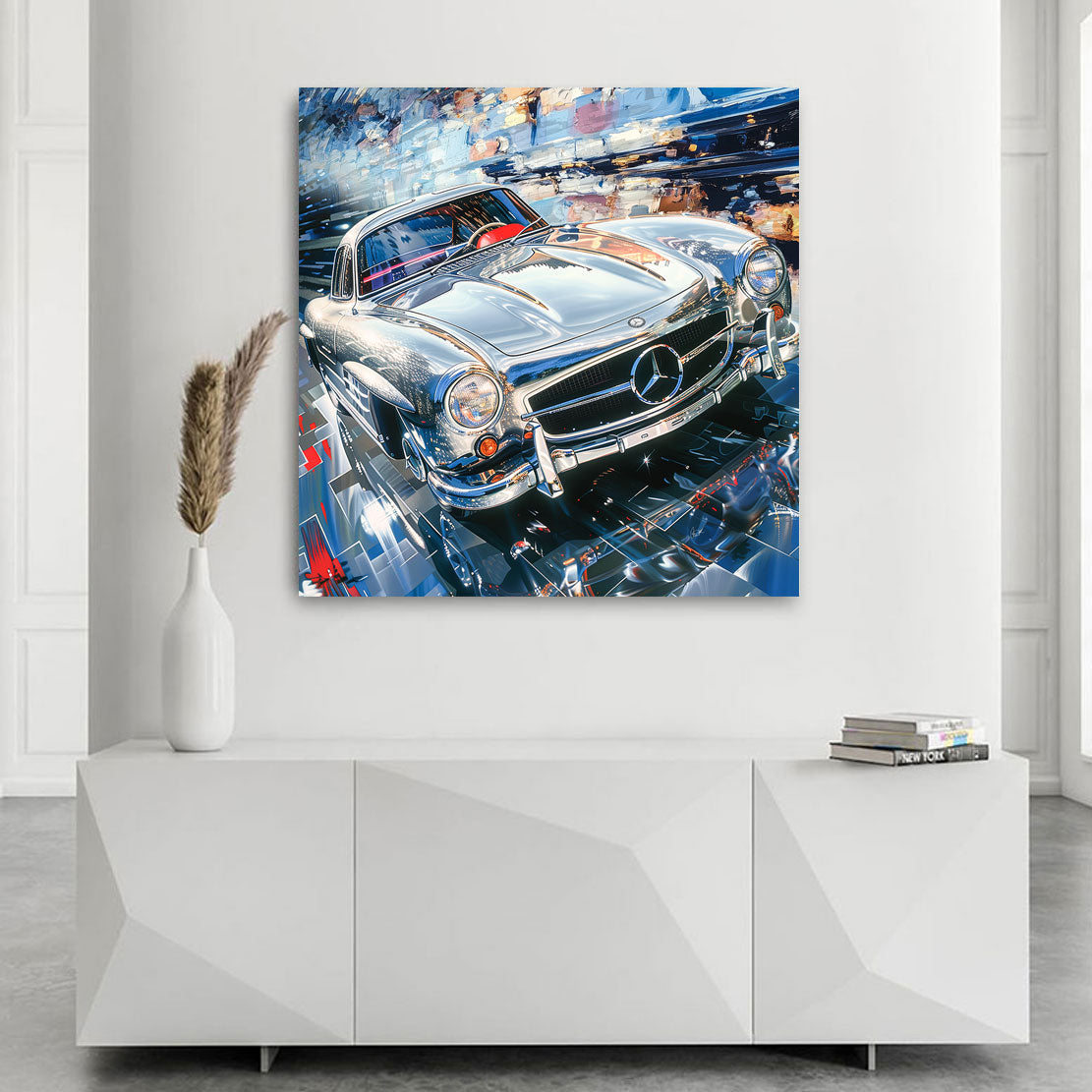 Mercedes 300SL Abstrakt Wandbild