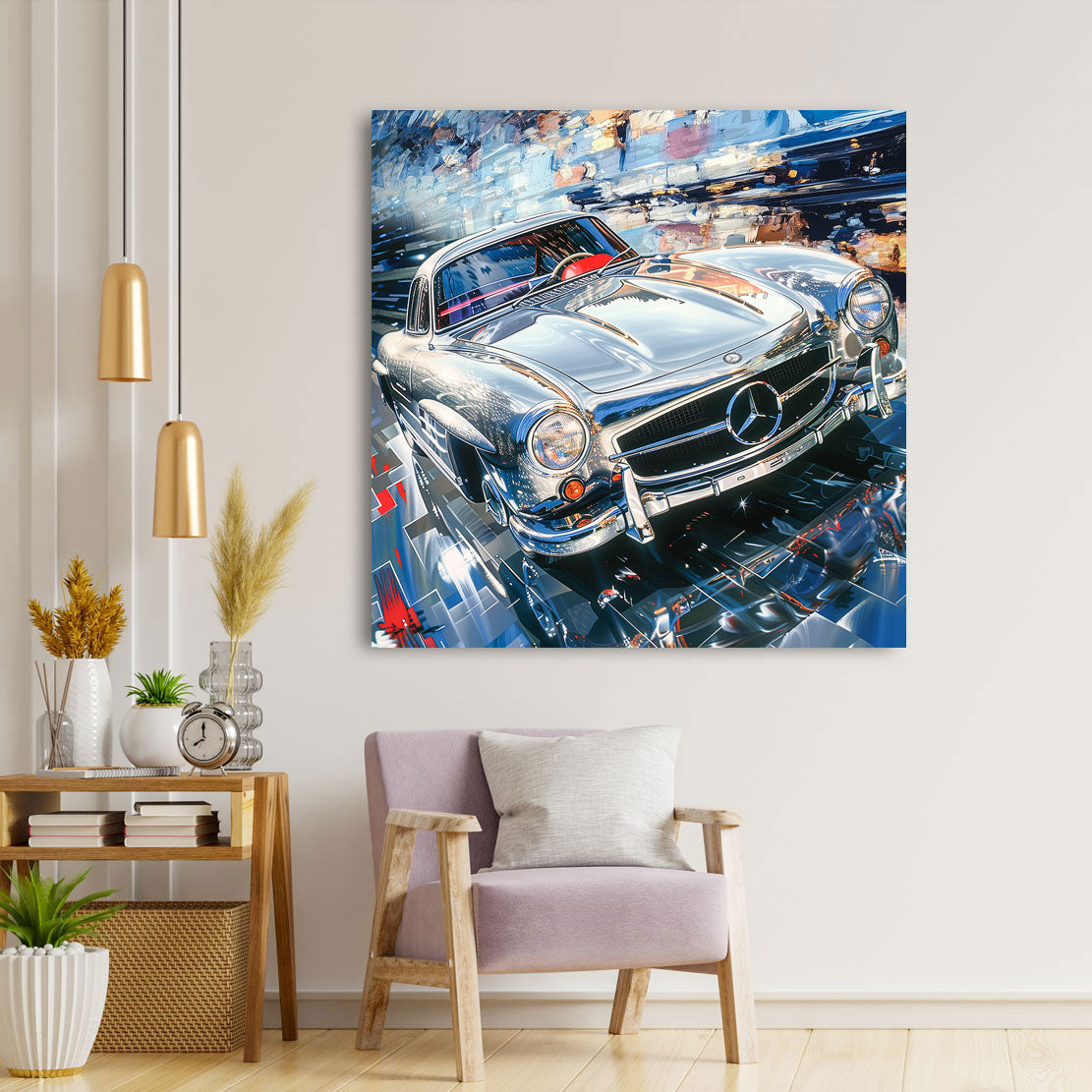 Mercedes 300SL Abstrakt Wandbild