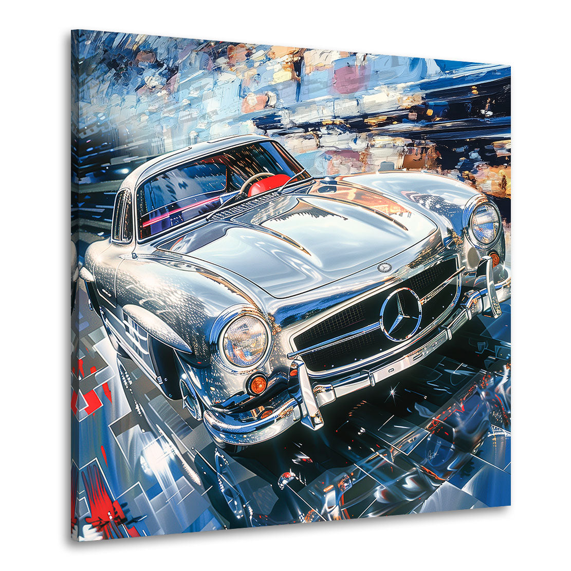 Mercedes 300SL Abstrakt Wandbild