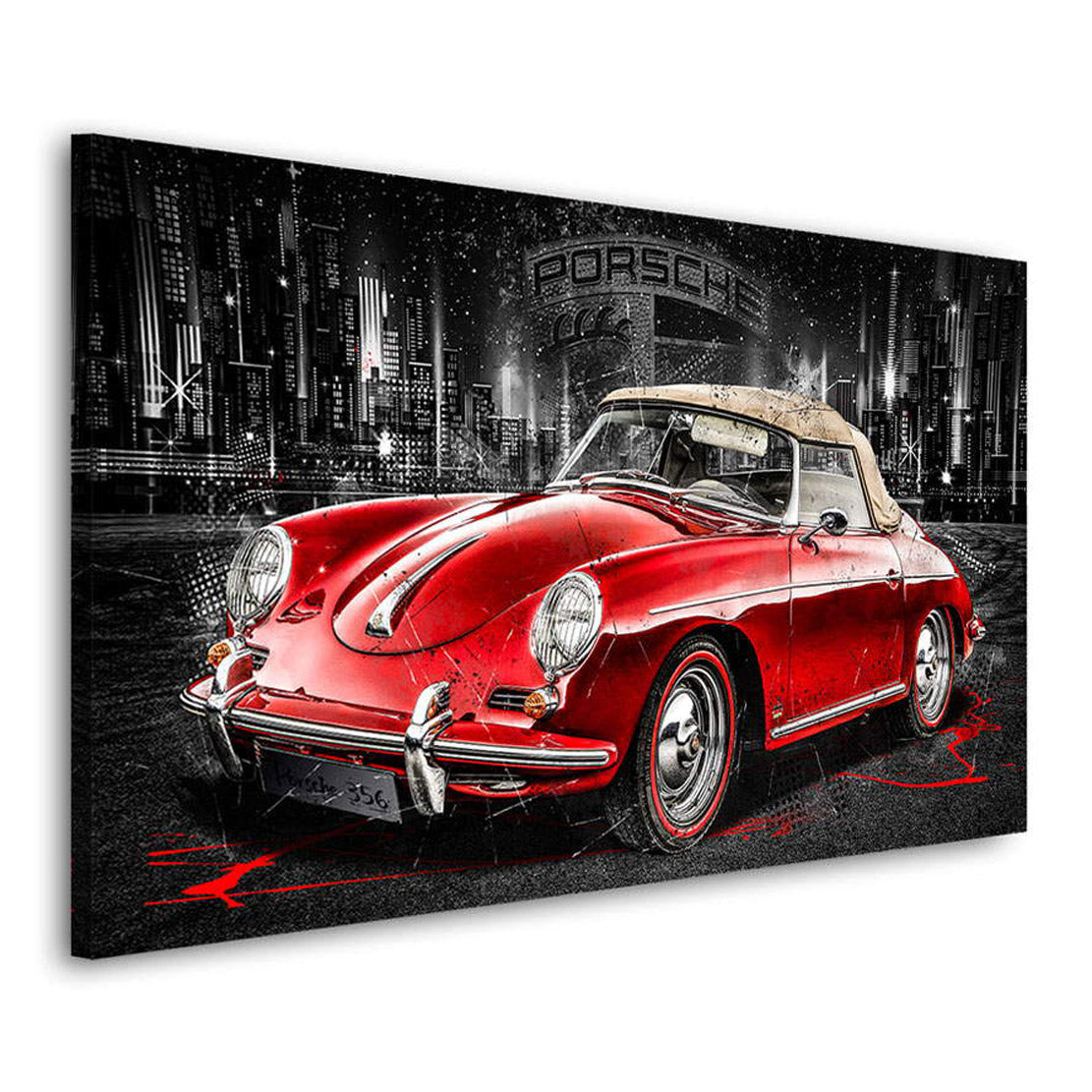 Auto Leinwandbild Porsche 356 Speedster City Style