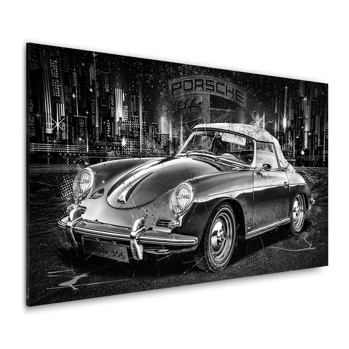 Auto Leinwandbild Porsche 356 Speedster City Black Style