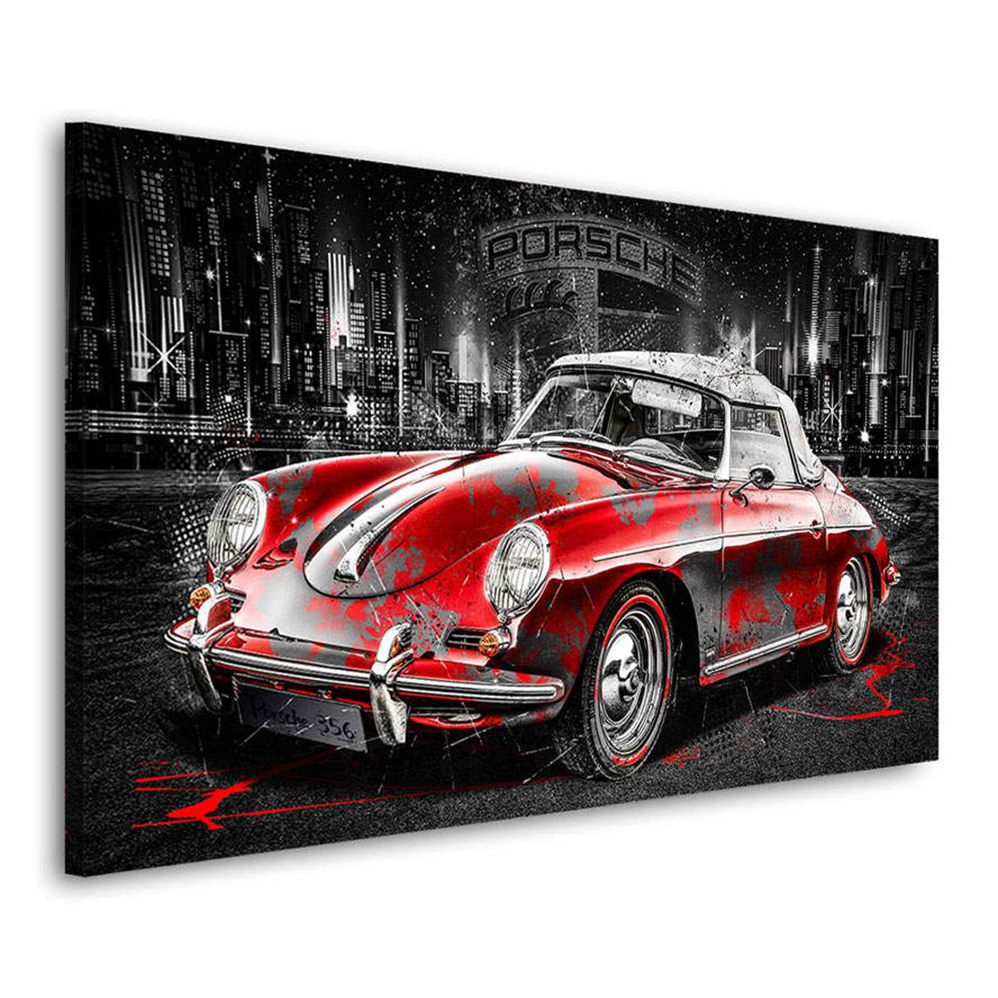 Auto Leinwandbild Porsche 356 Speedster City Style Abstrakt