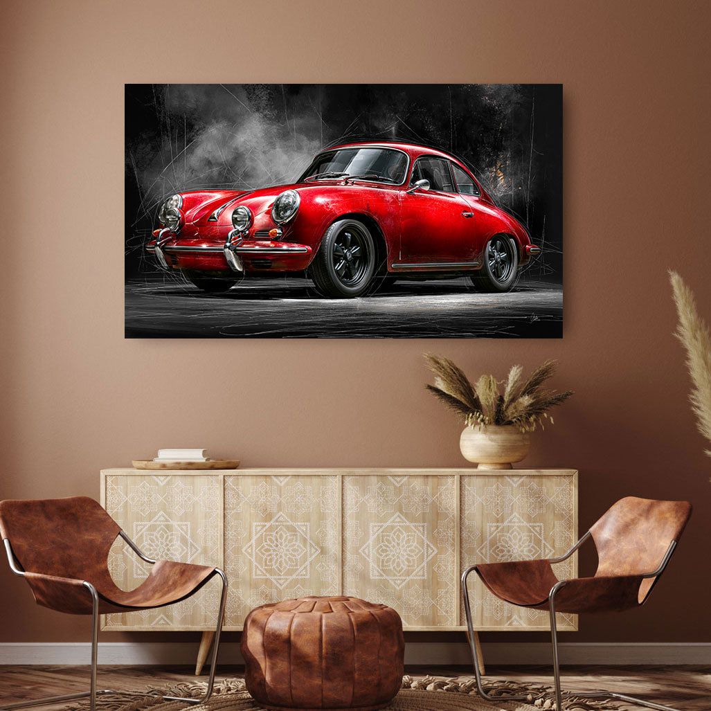 Porsche 356 Rouge Wandbild