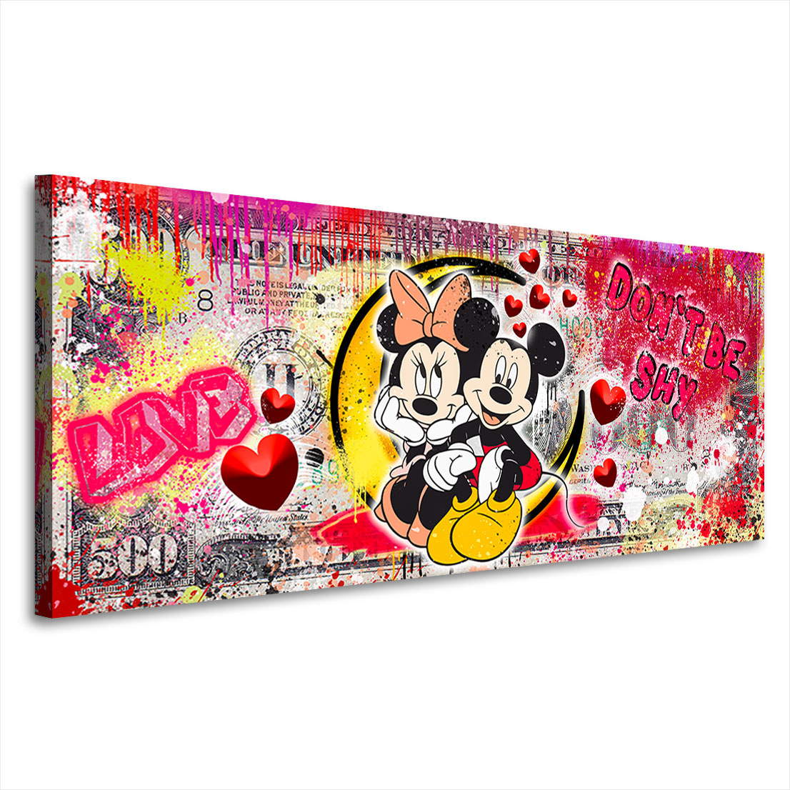 Leinwandbild Micky & Minnie Pop Art Dollar