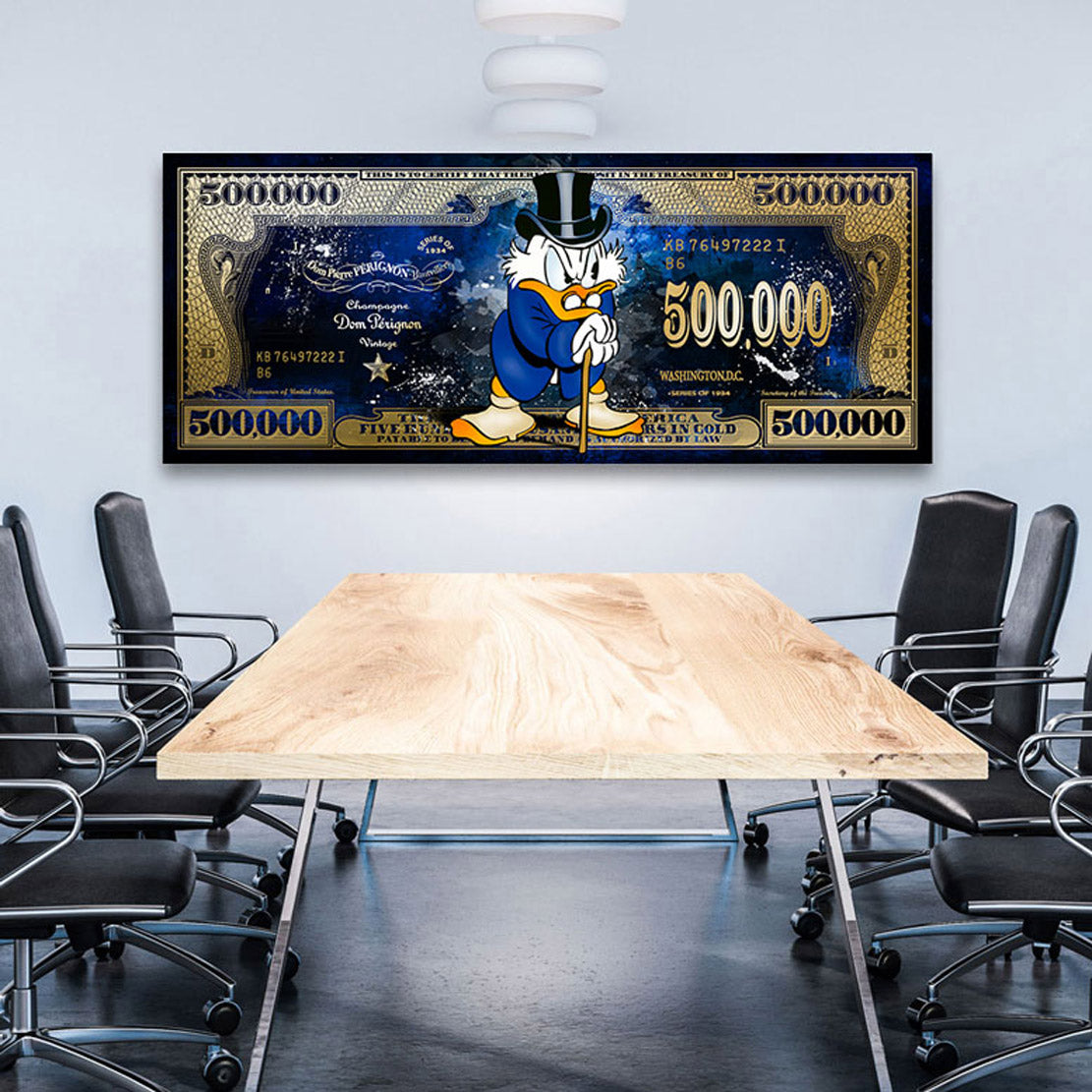Pop Art Wandbild Dagobert Scrooge Blue Style