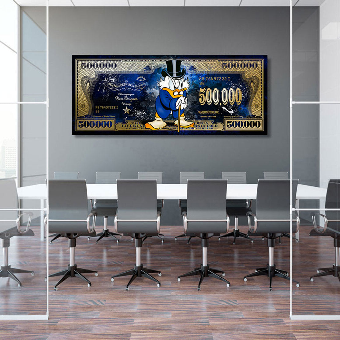 Pop Art Wandbild Dagobert Scrooge Blue Style